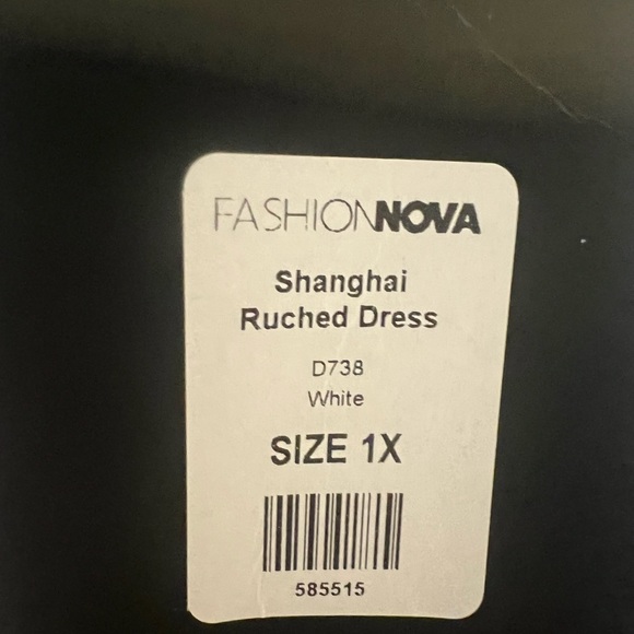 FashionNova Shanghai Ruched V-Neck Spaghetti Strap Dress White Sz1X - Picture 6 of 12